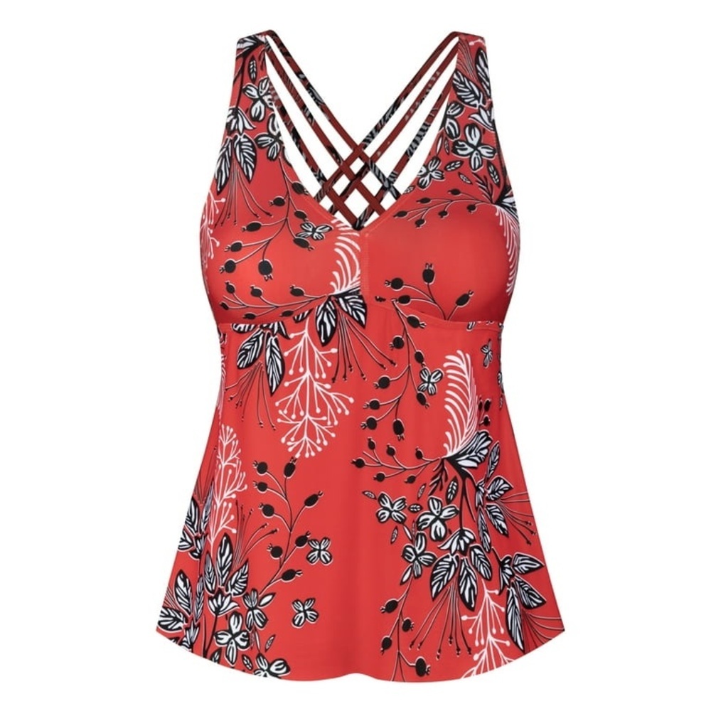 Plus Size Tankini Flowy Bathing Suits with Shorts 2 Piece - Picture 8 of 9